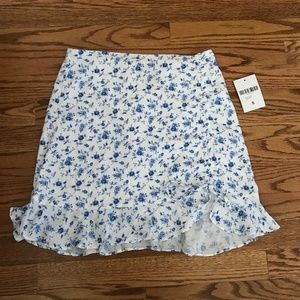 Forever 21 Floral Drawstring Flounce-hem Skirt